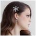 Inilbran Boho Snowflake Hair Clip Silver Crystal Hair Barrettes Vintage Crystal Hairpin Barrette Sparkly Cz Hair Pins Hairclip Crystal Bridal Hair Barrette Decorative Hair Accessories for Women