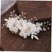 DOITOOL Hair Accessories Tiara Pearl Side Hair Comb Wedding Headwear Wedding Hair Flowers Cloth Hair Comb Wedding Hair Comb Bridal Side Combs Headgear Bride Gauze - Buy Online on GoSupps.com