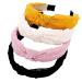 TOBATOBA Knotted Headband for Women - 4 Pcs Cute Top Knot Headbands in Black White Pink Yellow - No Slip Fashion Hair Accessories - Buy Online on GoSupps.com