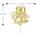 Tenhaisi Gold Glitter 90 Years Blessed & Loved Cake Topper - 90th Birthday / 90th Wedding Anniversary Cake Topper - Hello 90-90th Birthday / 90th Anniversary Party Decoration - Buy Online on GoSupps.com