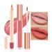 Prreal 2Pcs Lip Liner and Lipstick Makeup Set Matte Liquid Lipstick + Matching Lip Liner Nude Velvety Lipstick Makeup Kit Gift Set Waterproof Long Lasting labiales mate 24 horas originales (03)