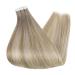FSHINE Tape in Remy Hair Extensions 50g - 40cm Darkest Brown to Ash Blonde & Platinum Blonde - 20 Pieces #19/8/60 - Buy Online on GoSupps.com