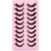 10 Pairs False Eyelashes Russian Strip Lashes False Eyelashes Natural Fluffy Wispy 3D Curly Soft Reusable Strip Lashes Extensions Thick black - Buy Online on GoSupps.com