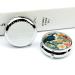Round Pill Box with Tropical Flower Bird Print | 3 Compartment Portable Medicine Organizer | Decorative Metal Pocket Pill Case - Style 28 - Buy Online on GoSupps.com