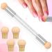 Greoer Nail Art Sponge Brush Applicator with 4 Pieces Replacement Head Double Head Acrylic Nails Ombre Sponge Nail Design Accessories for UV Gel and False Nail Art Rendering Tools (White)