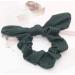 Bunny Ear Cotton Bow Scrunchies for Women & Girls - Set of 5 (Black, White, Grey, Purple, Yellow, Dark Green) - Buy Online on GoSupps.com