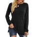 HAIBING Women Top Women Shirt Pullover Long Sleeve Raglan Sleeve for Daily Wear (S) Black CH Black