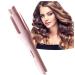 Curling Wand 1.25 Inch Self Turning Curling Iron Double Ceramic Instant Heat Ceramic Curling Iron Pink