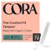 Cora Organic Applicator Tampons | Super Absorbency | 100% Cotton Core, Unscented, BPA-Free Compact Applicator | Leak Protection, Easy Insertion, Non-Toxic | Packaging May Vary (72 Count) 36 Count (Pack of 2)