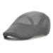 VOBOOM Men Breathable Mesh Summer Hat Newsboy Beret Ivy Cap Cabbie Flat Cap Grey