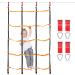 Odoland 3.9ftx6.6ft Ninja Net Climbing Cargo Net Rope Ladder for Kids Outdoor with 4 Square Buckles and 6 Delta Rings, Obstacle Course for Training Equipment and Swing Set Attachment