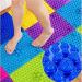 YOBEYI Acupressure Foot Massage Mat Set - Reflexology Walking Toe Plate Pads for Bathroom, Yoga, and Outdoor Games - Anti-Slip, 2 PCS, Blue - Buy Online on GoSupps.com