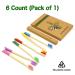 Virgin Forest Bamboo Toothbrushes - Pack of 6 | Natural Eco-Friendly Biodegradable Charcoal Toothbrushes - Buy Online on GoSupps.com