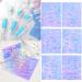 XEAOHESY 12 Sheets Aurora Nail Foil Sticker Ice Cellophane Nail Film Holographic Nail Art Stickers Laser Nail Decals for Women Girls Nail Art Decoration (6 Shapes) Cellophane Nail Film-01