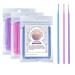 300 Pcs Disposable Microswabs for Eyelash Extensions Micro Brushes Pink/Purple/Blue Micro Swabs Micro Applicator Brush Cotton Microbrush for Eyelashes