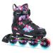 FIHUNY Adjustable Inline Skates for Kids and Adults with Light Up Wheels,Roller Blades Skates for Girls and Boys,Women C pink Large-Youth & Adult(4-7 US)