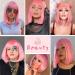 AISI BEAUTY 12 Inch Pink Bob Wig with Bangs - Short Straight Synthetic Cosplay Party Wig for Women - Buy Online on GoSupps.com
