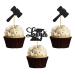 MonMon & Craft Congrats Lawyer Cupcake Toppers/Lawyer Graduation Cupcake Decor/Lawyer up Cupcake Toppers/Law School Graduation Party Cupcake Decorations/Black Glitter 24 Pcs