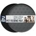 AVYDIIF Pet Feeding Mats (Small Paws Black+Gray) Small Paws Black+Gray