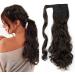 Hair extension / hairpiece ponytail wavy with clip 43.2-66 cm long smooth and silky