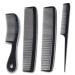Mars Wellness 4 Piece Professional Comb Set Black - USA MADE - Fine Pro Tail Combs, Dresser Hair Comb Styling Comb - Premium Grade for Men and Women - Parting Teasing and Styling 4 Piece Set Black