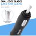 Painless Nose Hair Trimmer for Men & Women - Double-Edge Stainless Steel Blades - Easy Cleansing & Waterproof - Black - Buy Online on GoSupps.com