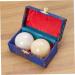 Lurrose 2-Piece Baoding Balls Set - Meditation & Massage Balls with Bell - Yellow Marble Stone Balls for Stress Relief & Relaxation - Buy Online on GoSupps.com