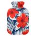 Heat bottle with reference 1 l of hard-wearing warm-up bag for handwheel warmer shoulder and neck pain cramps heating press and heat therapy pattern from red hibiscus and palm leaf_51274392