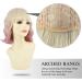 Yamel Wavy Bob Wig with Bangs | Ombre Valentine Pink Short Curly Synthetic Hair Wig for Women - Buy Online on GoSupps.com