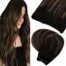 LAAVOO EZ WEFT Extensions Real Hair Brown Balayage Microbeads Real Hair Extensions smooth micro Tressen Extensions Remy Human Hair Darkest Brown Ombre light brown #2/8/2 50cm 50cg 2.13 #2/8/2