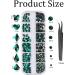 EBANKU Green Nail Rhinestones for St. Patrick's Day Nail Art - Emerald Gems with Tweezers - Buy Online on GoSupps.com