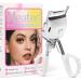 Heated Eyelash Curler Rapid Heat-up 24 Hours Long Lasting USB Rechargeable Electric Heated Lash Curler 2 Heating Modes with Sensing Heating Silicone Pad (White)