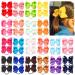 JOYOYO 40 Pcs Hair Bows for Girls Little Girls Ponytail Bows Hair Bow Bobbles Craft Ribbon Bows 4.5 Inch Hair Ties for Girls Elastics Hair Bands and Bows for Girls
