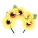 Lurrose Sunflower Headband Floral Autumn Sunflower Crown Hair Wreath Bridal Headwear Halloween Hairband Accessories