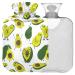 NAANLE CARTOON Beautiful Avocado hot water bottle with reference transparent hot water bottle 2l large hot hot water bottle for bed hand feet warmer pain relief heat and cold therapy
