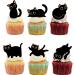 18pcs Cute Black Cat Cupcake Toppers for Boys Girls Pet Baby Shower Kitten Meow Party Supplies Favor Glitter Black Cat Themed Birthday Party Decorations - Buy Online on GoSupps.com