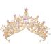 Yolmina Baroque Queen Crown for Women, Pink Wedding Tiaras and Crowns Mermaid Crown Princess Crystal Tiara and Bride Crowns for Women and Girls - Wedding Festival Fairy Costume Birthday Party Hair Accessories Headband 6 Pink