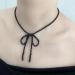 SOUTHJIELING Short Bow Necklace | Clavicle Chain Choker with Black Crystal Beads | Elegant International Shipping - Buy Online on GoSupps.com