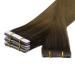 Youngsee Real Hair Tape Extensions - 60cm Darker Brown Ombre - 5pcs Virgin Skin Weft - #R3/8 - Buy Online on GoSupps.com