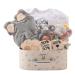 Celebrity babe baby gift set newborn gift for birth baby party bathing towel milestone baby blanket romper socks baby wood crocheted gripping ratta toy photo requists (for boy)