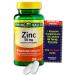Zinc 50mg Supplement for Adults (Zinc Gluconate) - 200 Caplets.| Over a 6 Months Supply + Vitamin Pouch and Guide to Supplements
