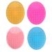 Silicone Face Scrubbers Exfoliator Brush-Facial Cleansing Brush Blackhead Scrubber Exfoliating Brush-Facial Cleansing Pads Precision Pore Cleansing Pad Acne Blackheads Removing Face Brush Pack of 4