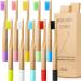 10 Pieces Kids Bamboo Toothbrush Natural Soft Bristle Toothbrush Wooden Toothbrushes Toddlers Adults Natural Wood Organic Toothbrush BPA-Free Color Travel(Kids)