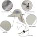 Men's Outdoor Sun Hat with 50+ UPF Protection & Neck Flap - Light Grey - Buy Online on GoSupps.com