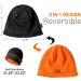 Lvaiz Winter Fleece Lined Knitted Beanie Hat - Reversible Windproof Watch Cap for Men and Women - Black and Orange - Warm Skull Cap - One Size - Buy Online on GoSupps.com