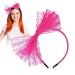 Neon Lace Bow Hairband 1980s Pink Headband Hairband Hair Accessories Lace Headbands Pink Accessories For Women Girls Mardi Gras Christmas Cosplay