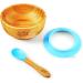 Bambuswald Eco-Friendly Suction Baby Bowl & Spoon | 100% Sustainable Bamboo | Stable Feeding Dish for Babies & Toddlers | Light Blue - Buy Online on GoSupps.com