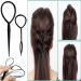 Topsy Hair Tail Tool & Rat Tail Comb Set - 6Pcs Hair Loop Styling Tools with 2 Metal Pin Combs - Heat Resistant - Black Schembo A Gift - Buy Online on GoSupps.com
