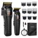 SUPRENT Hair Clippers for Men Professional Mens Hair Clipper & Trimmer Set Heavy Duty Motor Hair Cutting Kits with LED Display & 9 Guide Combs Barber Clippers Beard Hair Trimmer Black