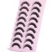 WiwoSEO Russian Strip Lashes - 9 Pairs Natural Wispy Faux Mink 3D Thick Volume C-15MM - Buy Online on GoSupps.com